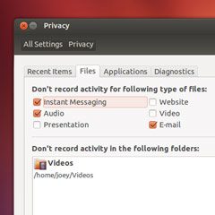 privacy options