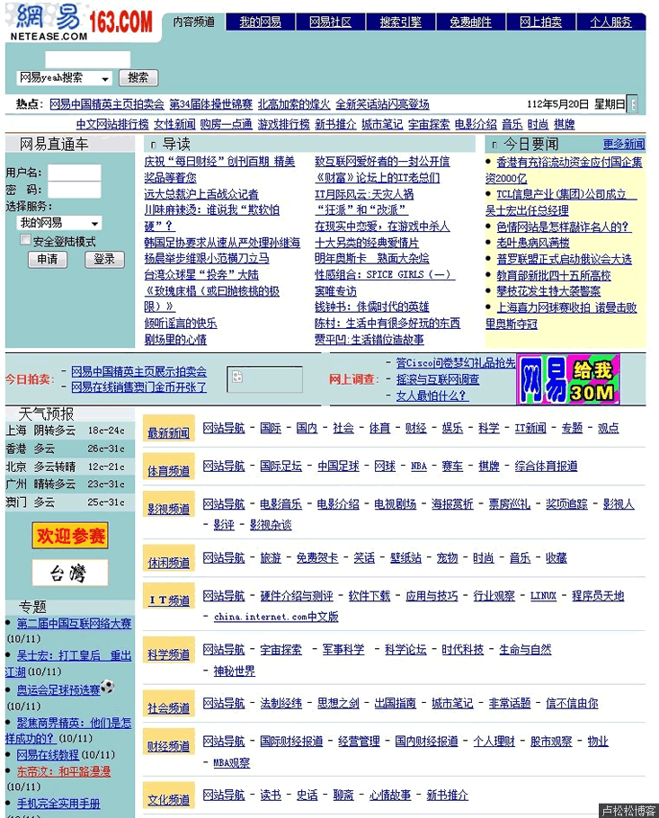 卢松松：从网易首页变化看互联网15年变化