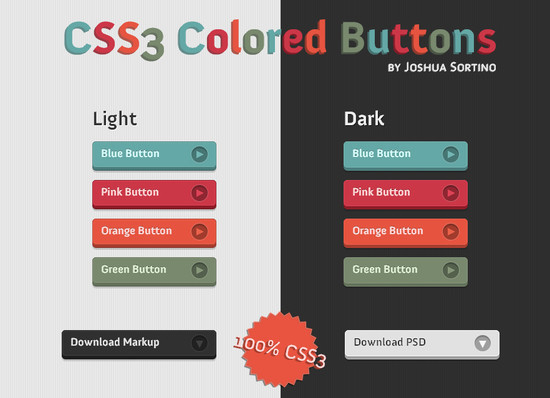 CSS3 Colored Buttons