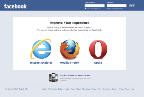 Facebook推荐使用Opera取代Chrome