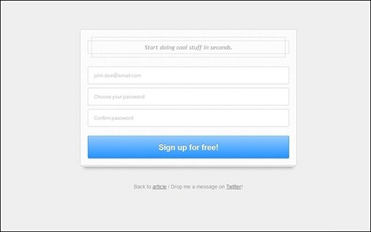 css3 signup form