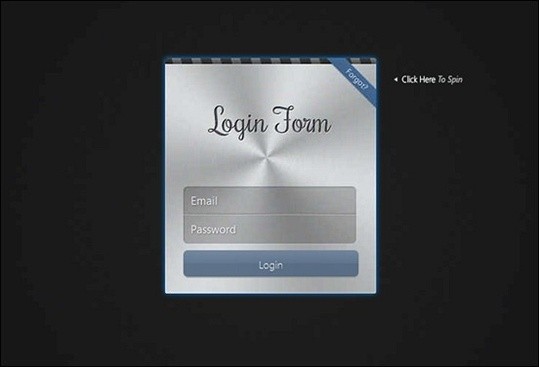 apple-like login form with css 3d transforms
