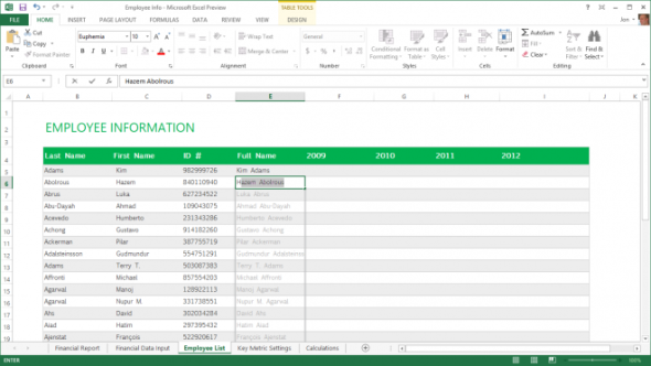 Excel 2013预览版