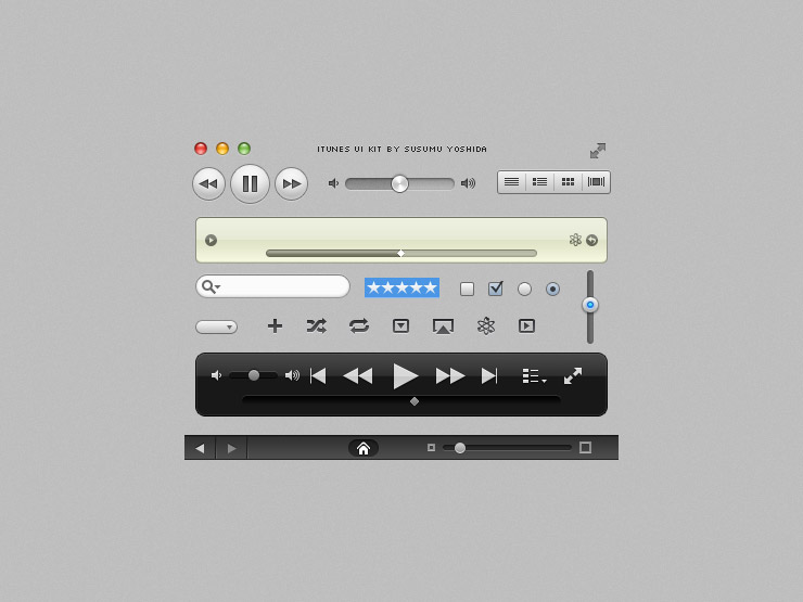 iTunes UI Kit by Susumu Yoshida