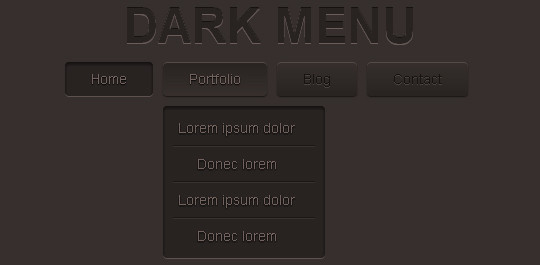 Dark Menu Pure CSS3 Two Level Menu