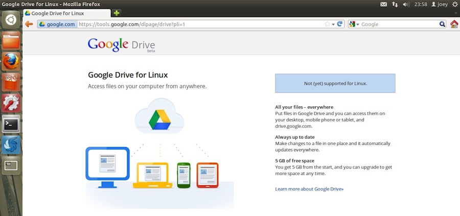 google drive for linux under development 