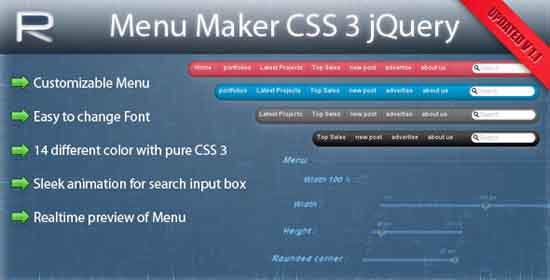 9. Menu Maker CSS3 jQuery