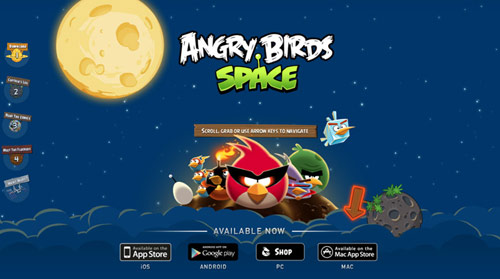 angry birds space in HTML5 Websites: 10 Flash Killing Examples