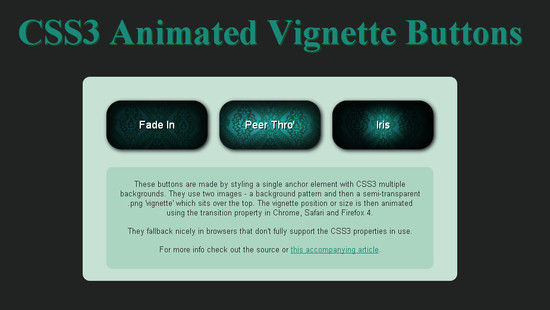 CSS3 Animated Vignette Buttons