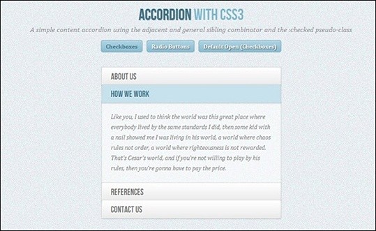 accordion with css3