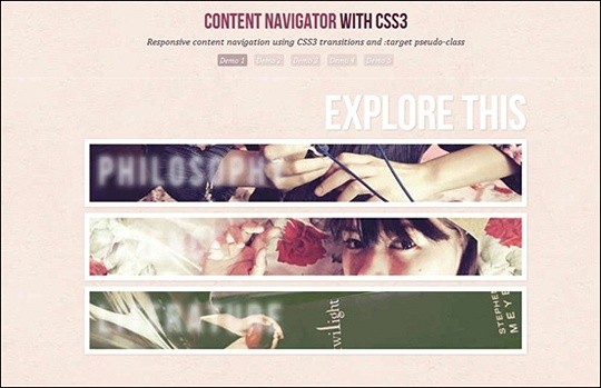 responsive content navigator with css3
