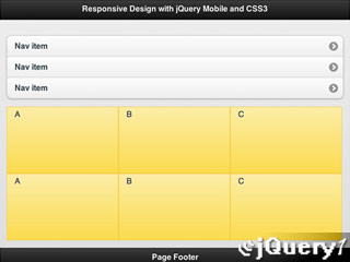  responsive design with jQuery Mobile and CSS3