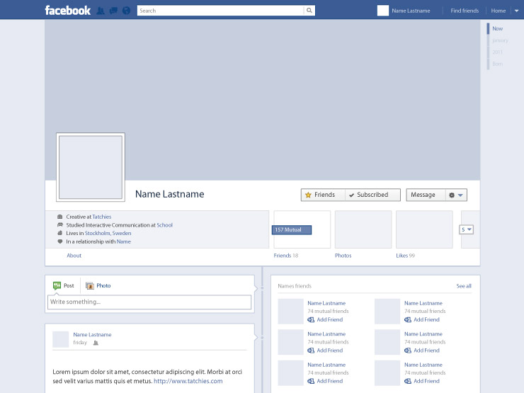 Free Vector Facebook Profile Timeline by Tatchies