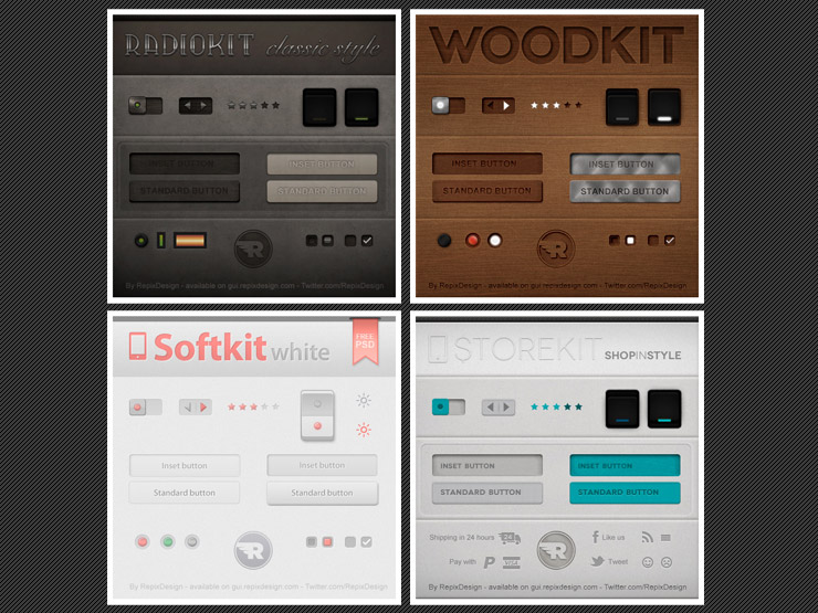 4 UI Kits by RepixDesign