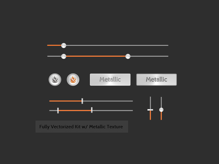 Metallic Orange UI Kit by Aaron Nichols