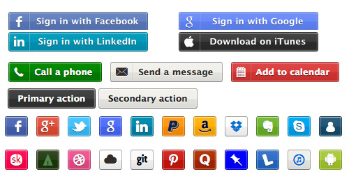 Zocial Social Media Buttons