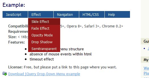 jQuery Simple Drop Down Menu Plugin