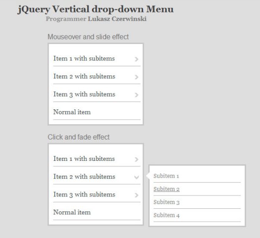 jQuery Vertical Drop-Down Menu