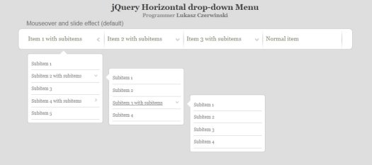 jQuery Horizontal Drop-Down Menu